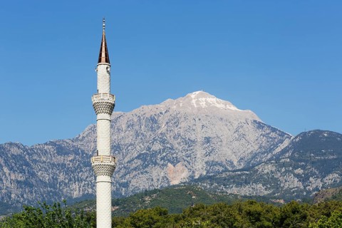 Mt. Tahtali Dagi and minaret