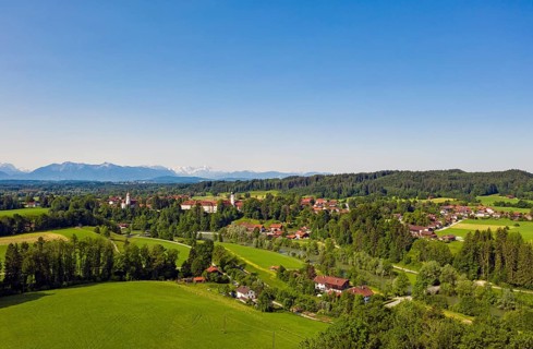 District Beuerberg with monastery and Loisach