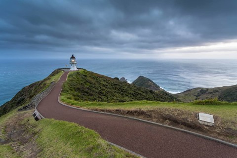 Lighthouse at Cape Reinga at dawn