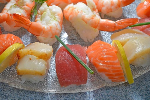 Nigiri sushi with salmon