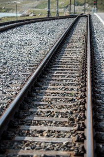 Railway tracks at Bernina Pass