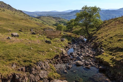 Mountain stream on the Honister Pass in Borrowdale