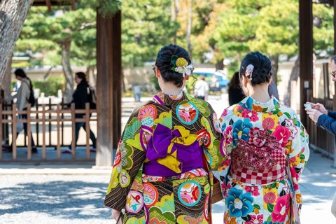 Japanese women dressed with kimono