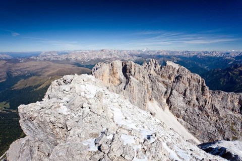 Summit of Cima Vezzena Mountain in the Pala Group