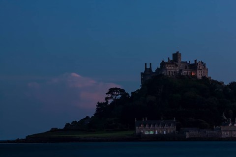 Island of St Michael's Mount at dusk