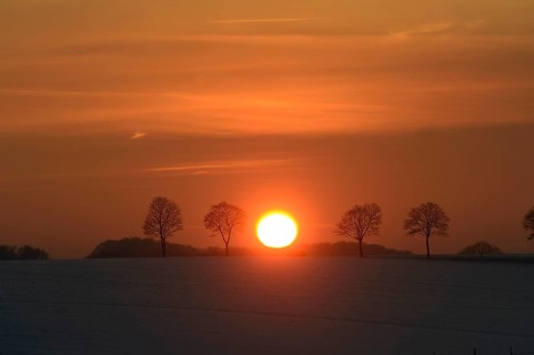 Wintry sunset