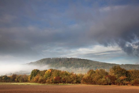 Fog in Altmuehl Valley in autumn