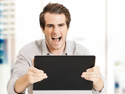 Businessman with laptop