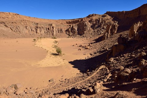 Volcanic landscape of upper Ouksem crater