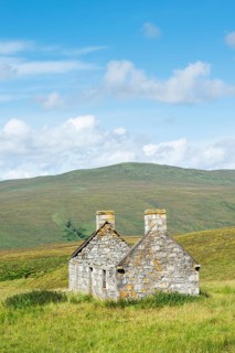 Abandoned and dilapidated cottage from the time of the Highland Clearances