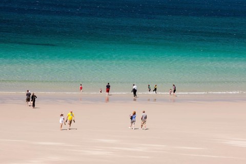 Tourists at White Sands Beach