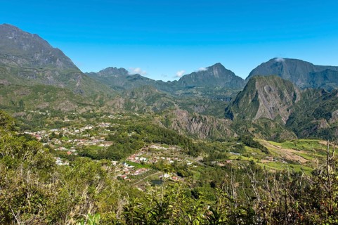 Village in the rugged mountain landscape