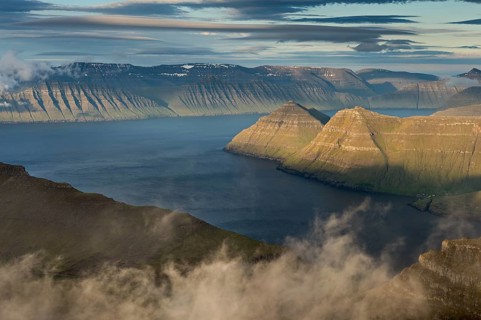 Mountain landscape in the evening light