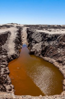 Salt lake in a former tin mine