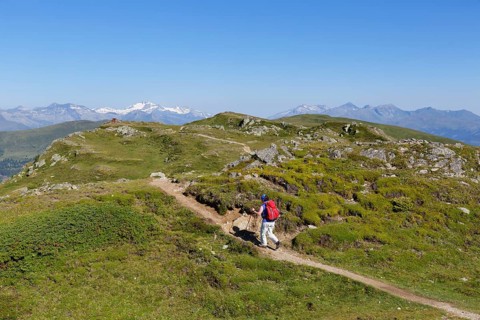 Hiker on Lammersdorfer Berg mountain