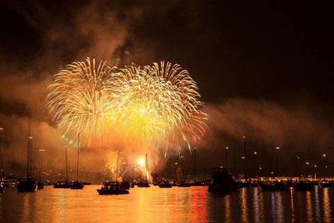 Fireworks during the Seenachtsfest