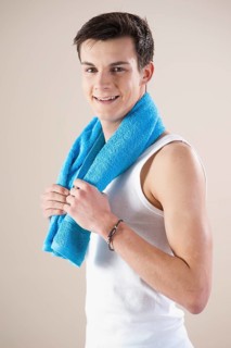 Smiling young man after doing sport