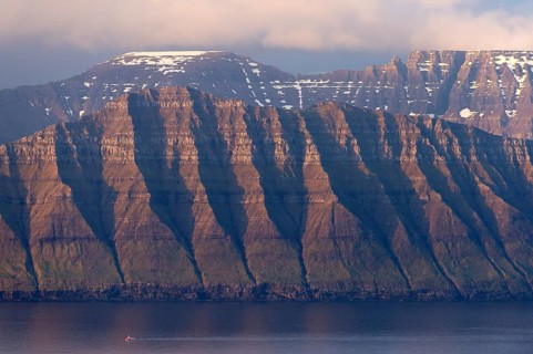 The islands of Kalsoy and Kunoy in the light of the midnight sun
