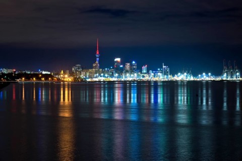 Auckland Central Business District or Auckland CBD from Okahu Bay