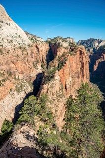 View from Angels Landing to Angels Landing Rock Formation Ridge