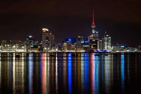 Auckland skyline at night