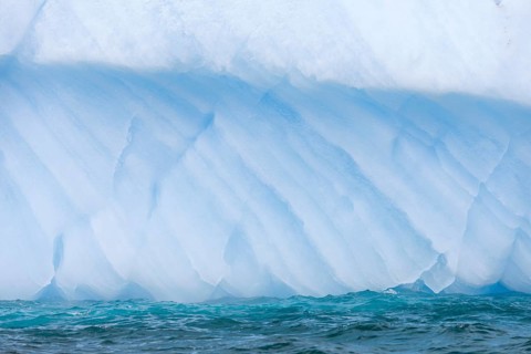 Annual layers in the ice of an iceberg