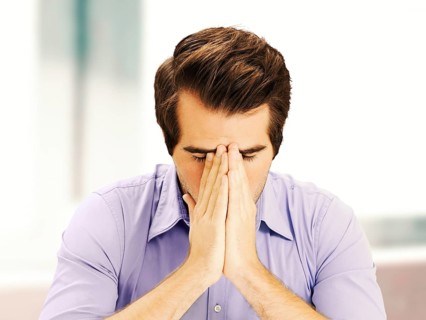 Businessman concentrating