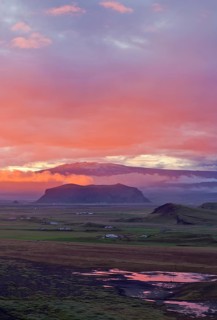 Eyjafjallajoekull at sunset