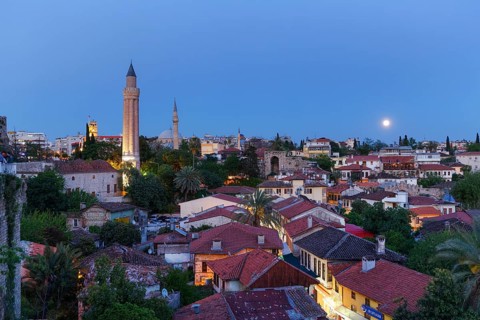 View of the old town with Fluted Minaret