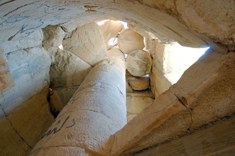 A spiral stone staircase in the Temple of Bel in the ancient city of Palmyra