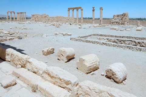 Ruins of the Temple of Bel in the ancient city of Palmyra