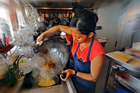 Galley on the Buginese Schooner Seven Seas Liveaboard