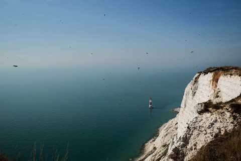 Seven Sisters cliffs with lighthouse