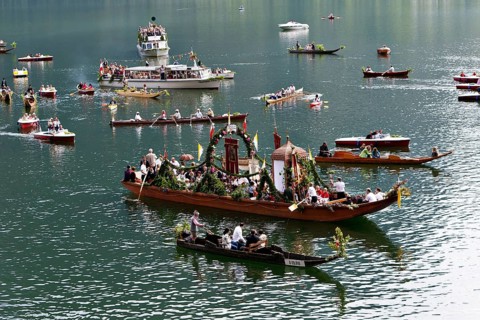 Corpus Christi procession on Lake Hallstatt