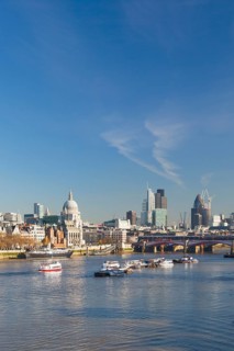 London skyline with Blackfriars Bridge and the River Thames