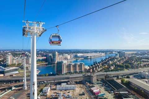 Royal Victoria Docks seen from the Emirates Air Line cable car