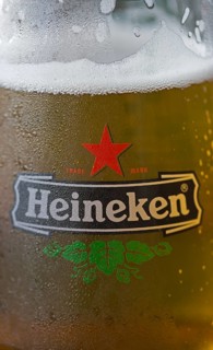 Glass of Heineken beer