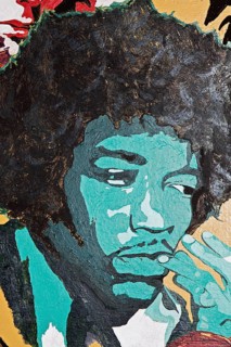 Painted portrait of Jimi Hendrix