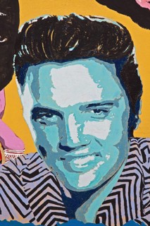 Painted portrait of Elvis Presley