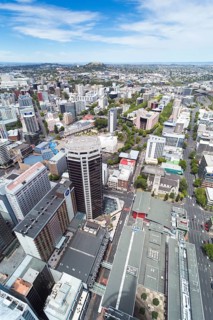 View from Skytower over Auckland towards Mount Eden