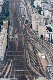 Railway tracks leading to Gare Montparnasse railway station