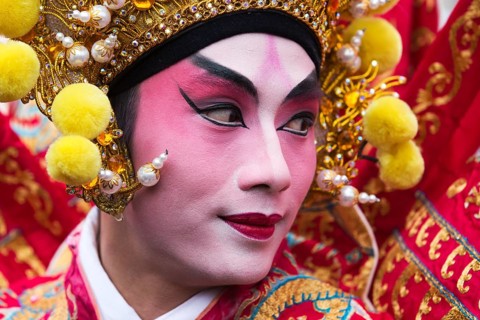 Chinese performer in traditional costume