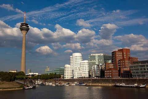 Dancing Office Towers designed by Frank O. Gehry in Medienhafen or Media Harbour