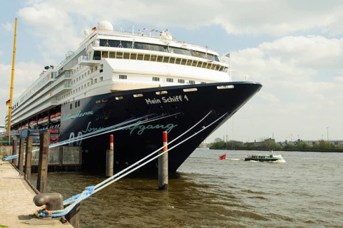 Cruise ship 'Mein Schiff 1' owned by TUI Cruises moored in the harbour