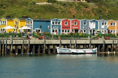 Harbour with Hummerbuden or lobster shacks