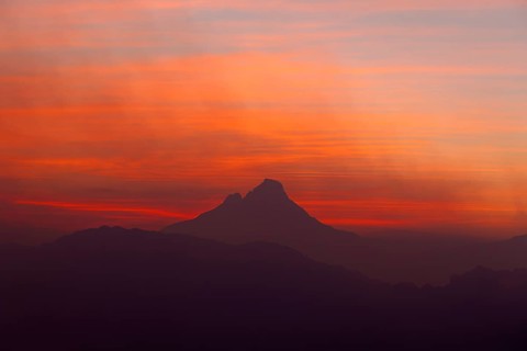 Mount Mikeno volcano just before sunrise