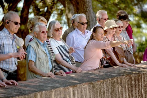 Tour group at Castelo de Sao Jorge castle