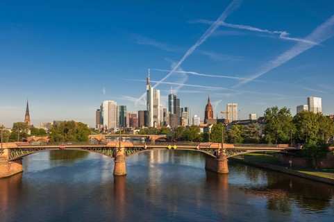 Frankfurt skyline in the morning light