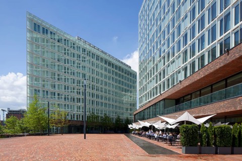 Ericus-Contor building and Spiegel Publishing House building on Ericusspitze