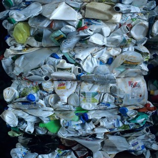 Crushed plastic containers